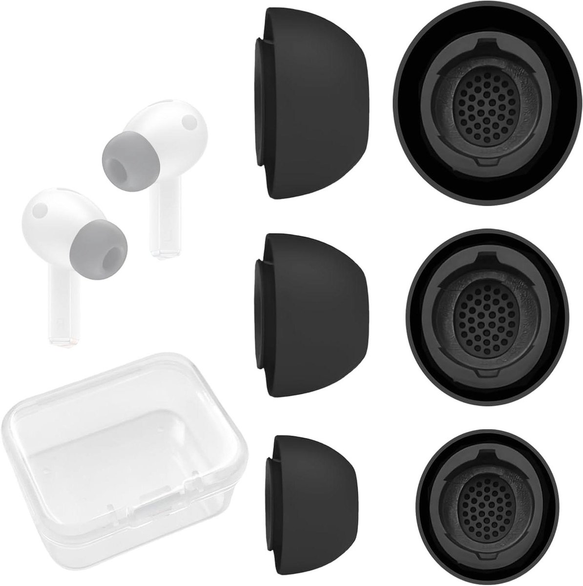 Oordopjes Siliconen Vervanging - Oorkussens Galaxy Buds - Verbeter Geluidskwaliteit - Zachte Rekbare Pasvorm - 6 stuks - Grijs