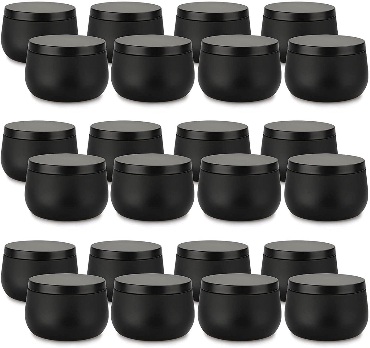 Kaarsencontainers met deksel, zwarte potten voor het maken van kaarsen, doe-het-zelf blikken, bulk feestbenodigdheden