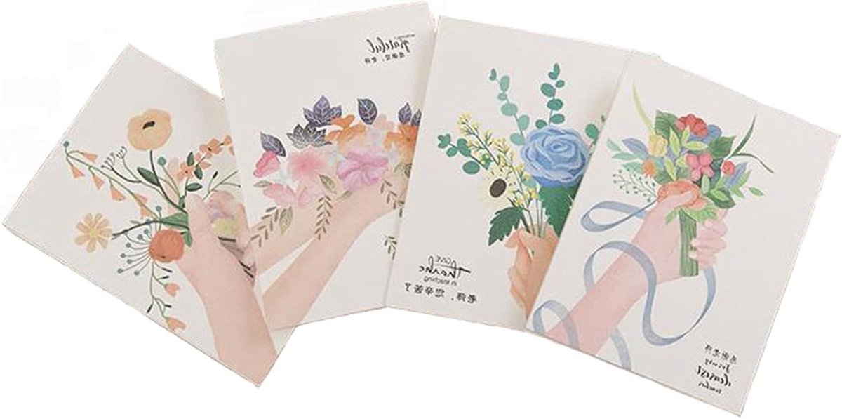 Bedankkaarten Leraren - Kaartjes Dank - Cadeau Geven - Met Enveloppen - 15 x 15 cm - Wit