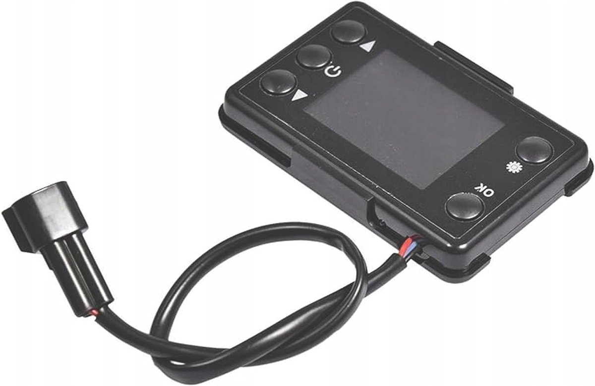 Standkachel Bedieningsdisplay - Verwarmingsdisplay Afstandsbediening - Standkachel Bedienen - LCD met Afstandsbediening - 24V 5KW - Zwart