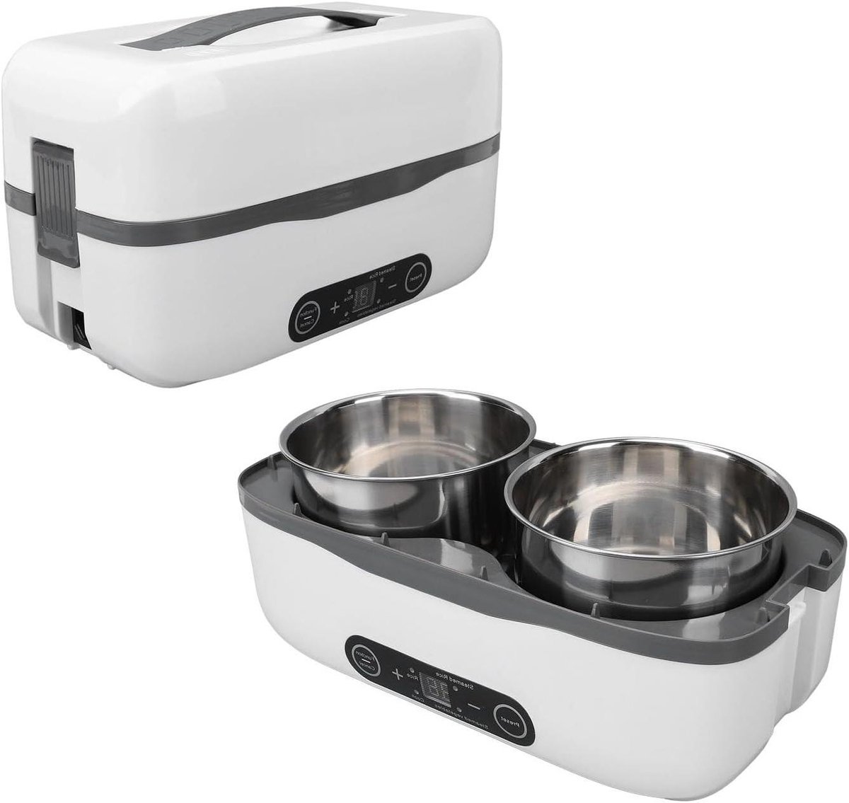 Elektrische Lunchbox - Verwarmbare Maaltijd - Warme Lunch - 24 Uur Timer - 1 Liter - Grijs