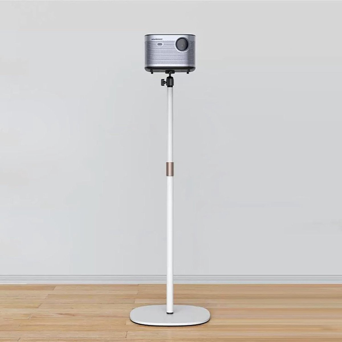 Projector Statief - Vloerstandaard Beamer - Presentaties Geven - 360 Graden Draaibaar - 60-120 cm Hoog - Wit