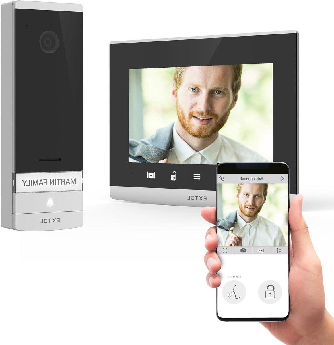 Video Deurintercom - Slimme Deurcamera - Toegang Beveiligen - 7 Inch Kleurenscherm - 2-Draads Aansluiting - Wit