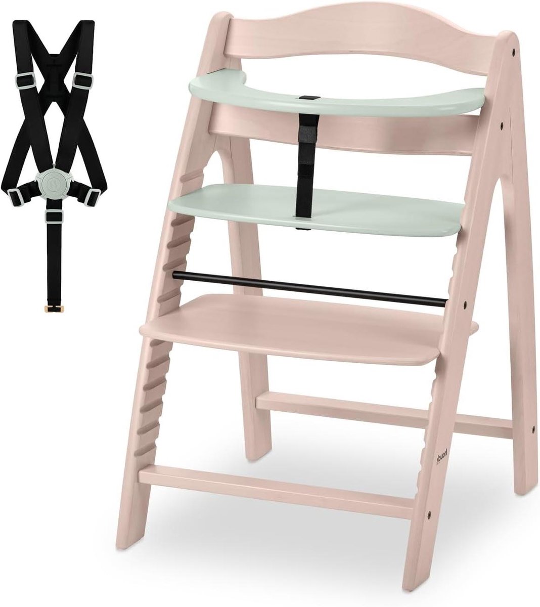 Kinderstoel Hout - Hoge Stoel Baby - Aan Tafel Zitten - FSC-gecertificeerd Eiken - 535 x 48 x 79 cm