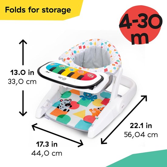 Baby Zetel met Piano - Kinderstoel Speelgoed - Baby Ontwikkeling - 4-in-1 Functie - 44 x 56 x 33 cm — afbeelding 5