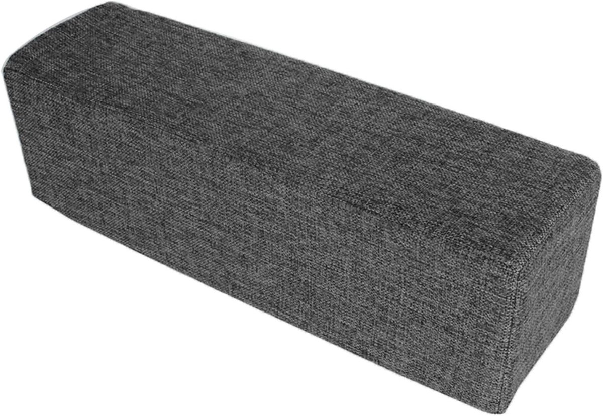 Leeskussen Bank - Steunkussen Armleuning - Comfortabel Lezen - Afneembare Hoes - 70 x 15 x 10 cm - Grijs