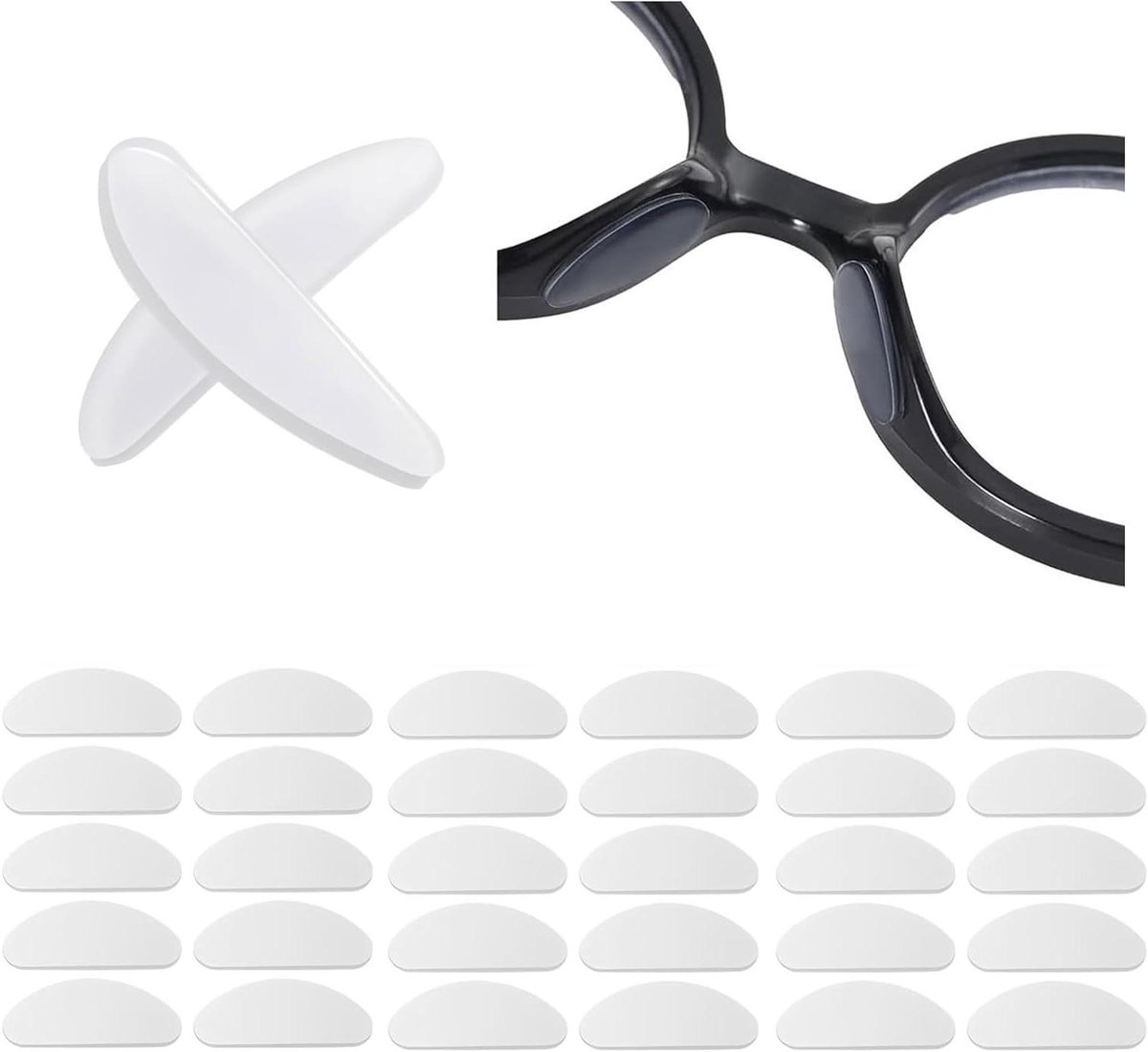 Brillen Nasenpads - Neuspads Bril - Bril Comfort - Zelfklevend Siliconen - 30 Stuks - Transparant