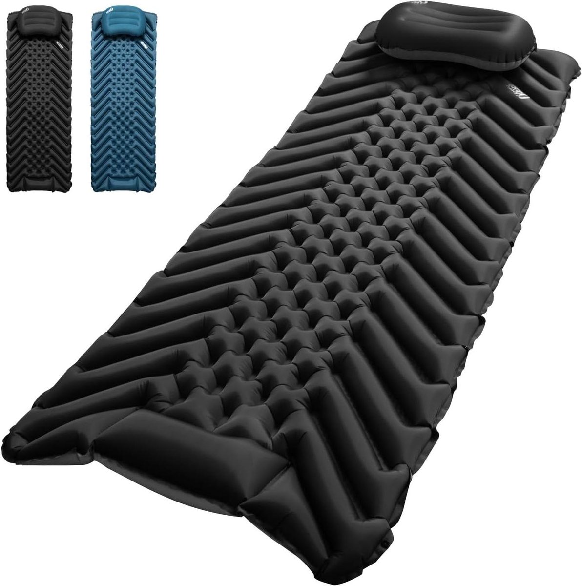 Opblaasbaar Slaapmatras - Kampeer Matras Slaapmat - Buiten Slapen - Ingebouwde Pomp - 190 x 57 x 5 cm - Zwart