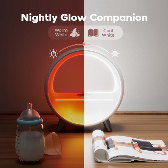 Lichtwekker met Zonsopgangsimulatie, Bluetooth Speaker en Draadloze Oplader — afbeelding 4