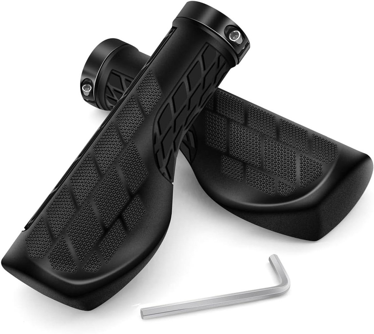 Fietsstuurgrepen - Handgrepen fiets Stuurrubber - Comfortabel Fietsen - Ergonomisch Antislip Ontwerp - 22.2 mm Diameter - Zwart
