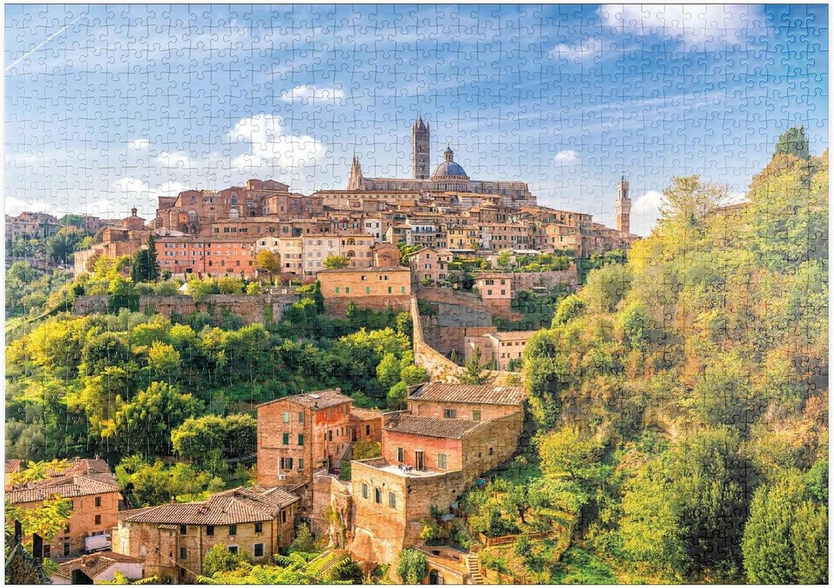 Panorama Puzzel 1000 Stukjes - Uitzicht op Siena, Toscane Italië