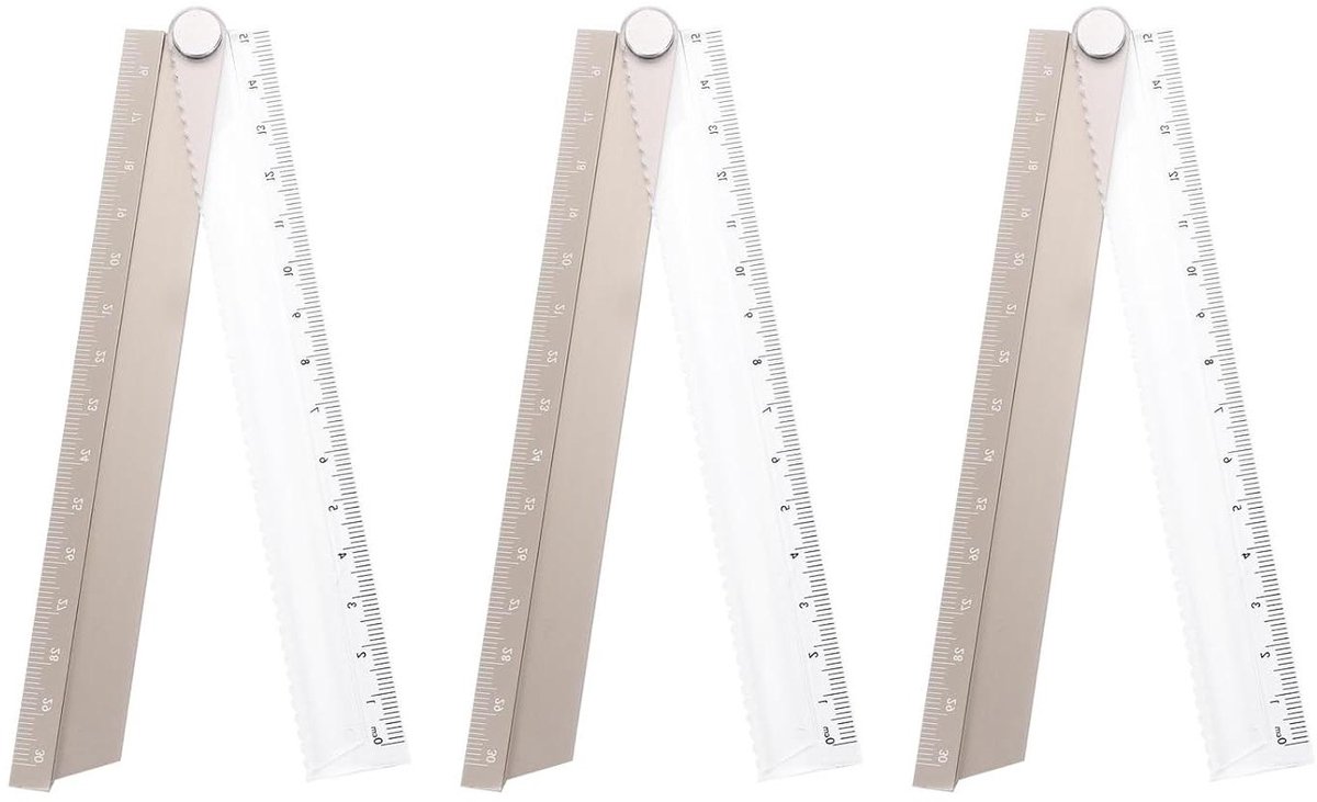 Vouwliniaal Aluminium - Opvouwbare Liniaal - Nauwkeurig Meten - Met Gradenschaal - 30 cm - Goudkleurig