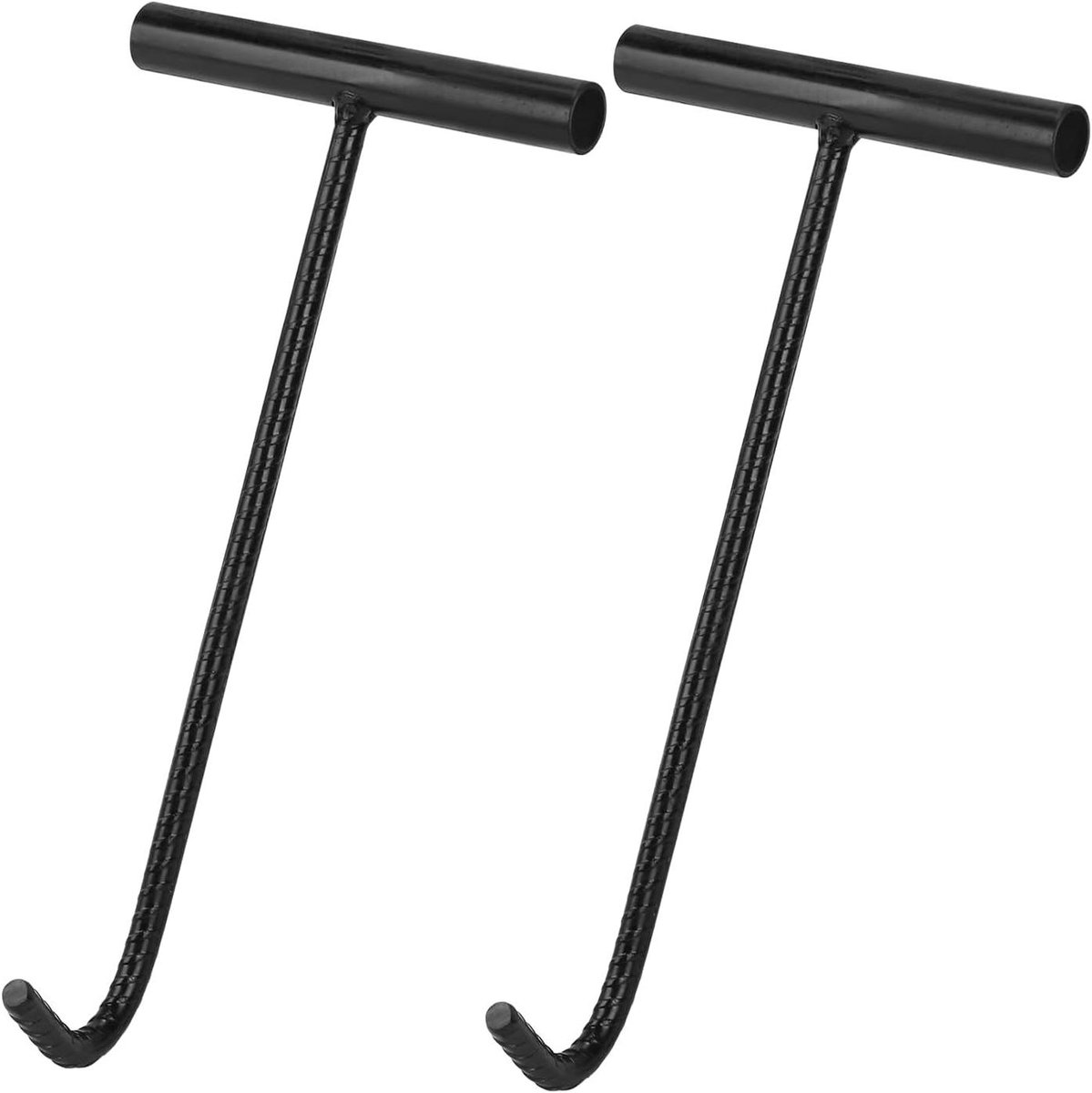Putdekselheffers - Puthaken Set - Riolering Onderhoud - Corrosiebestendig Staal - 30 cm - Zwart