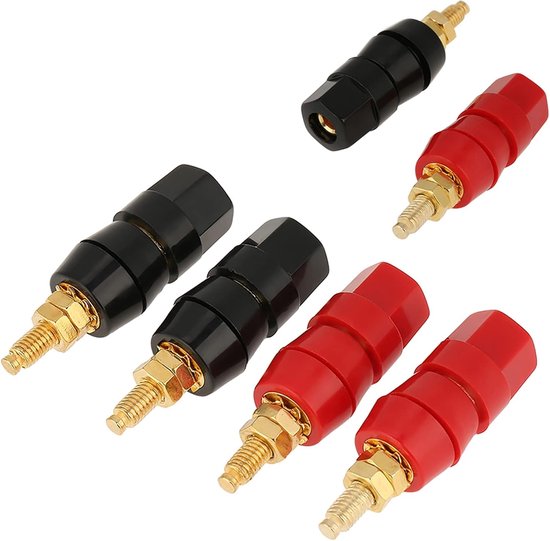 MTTProducts - Speaker Binding Post - Banana Plug Adapter - Eenvoudig te installeren - Zwart Rood - Maximale signaaloverdracht - Geschikt voor versterke... van mttproducts — afbeelding 2