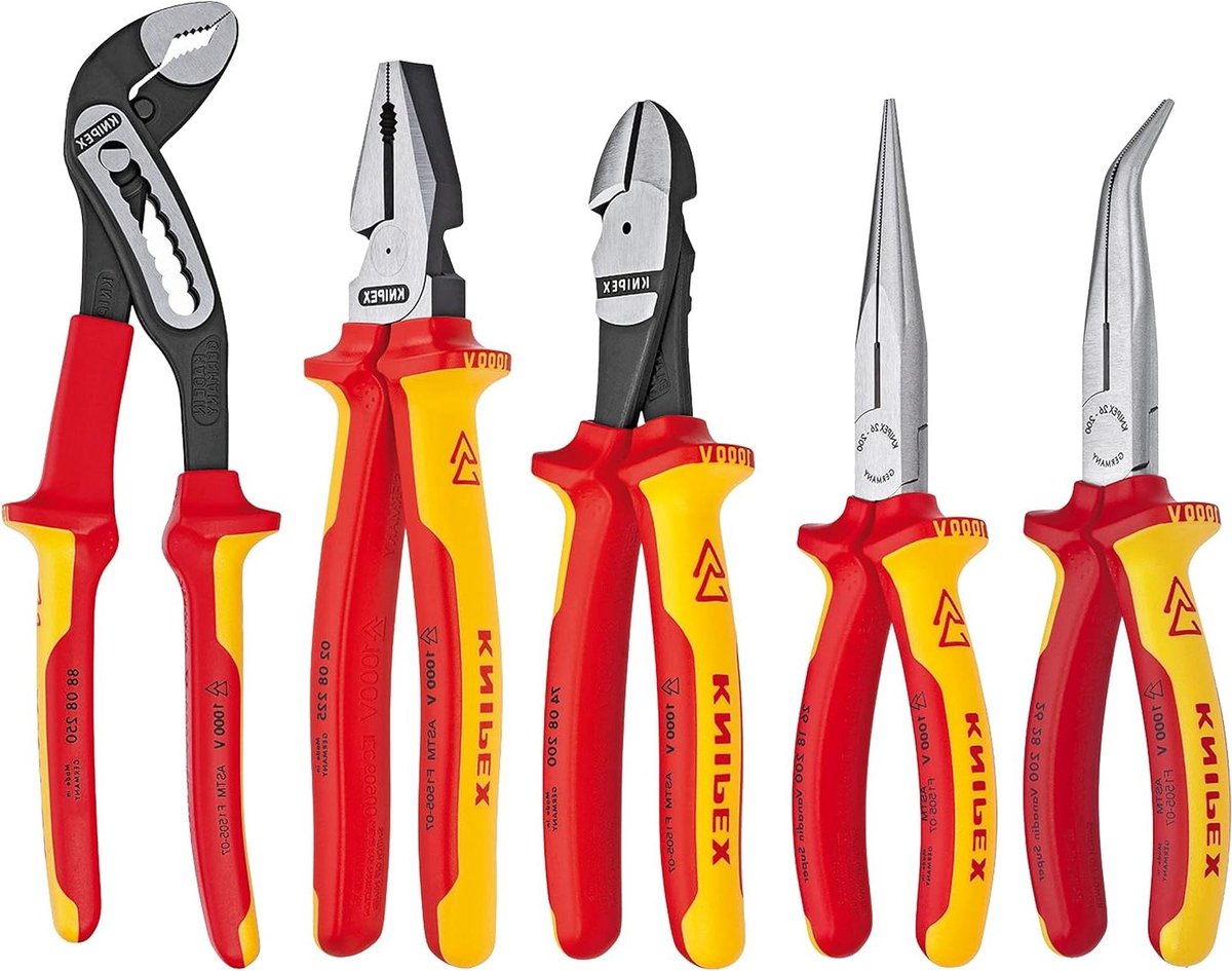 Geïsoleerde Tangenset - Isolatietang Set - Veilig Klussen - 1000V Isolatie - 5 Stuks - Multicolor