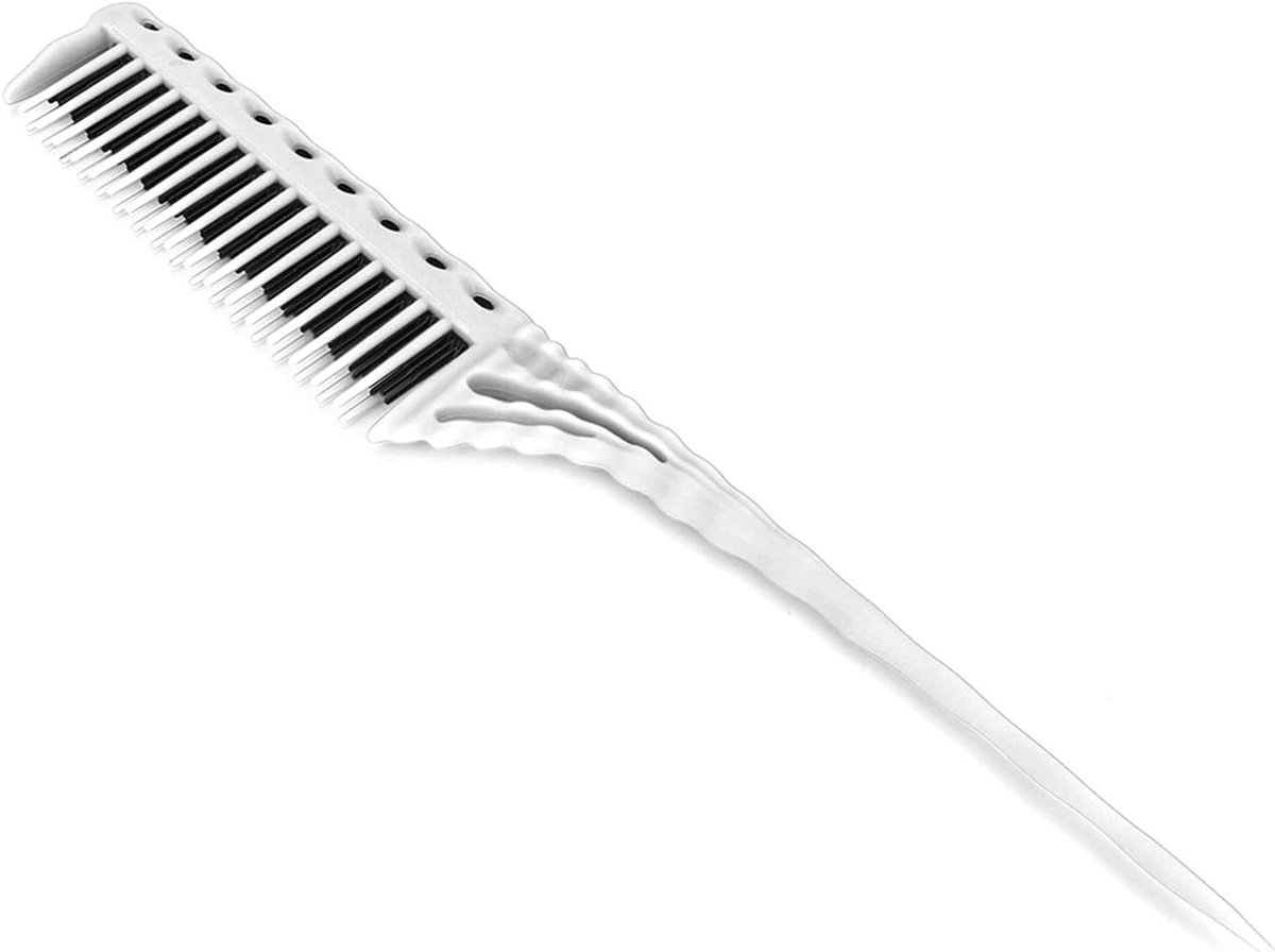 Professionele Kapperskam - Teasing Kam Volume - Haar Stylen - 3 Rijen Tanden - 25 g - Wit