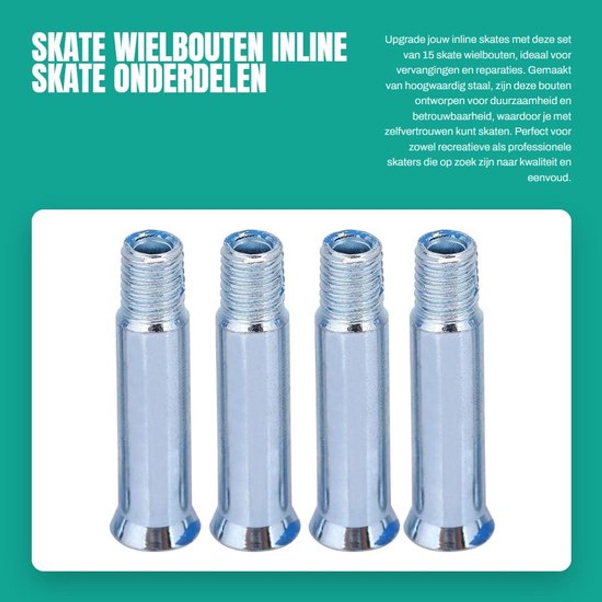 Dailygoods Inline skate onderdelen Skate wielbouten Duurzaam en Zilver