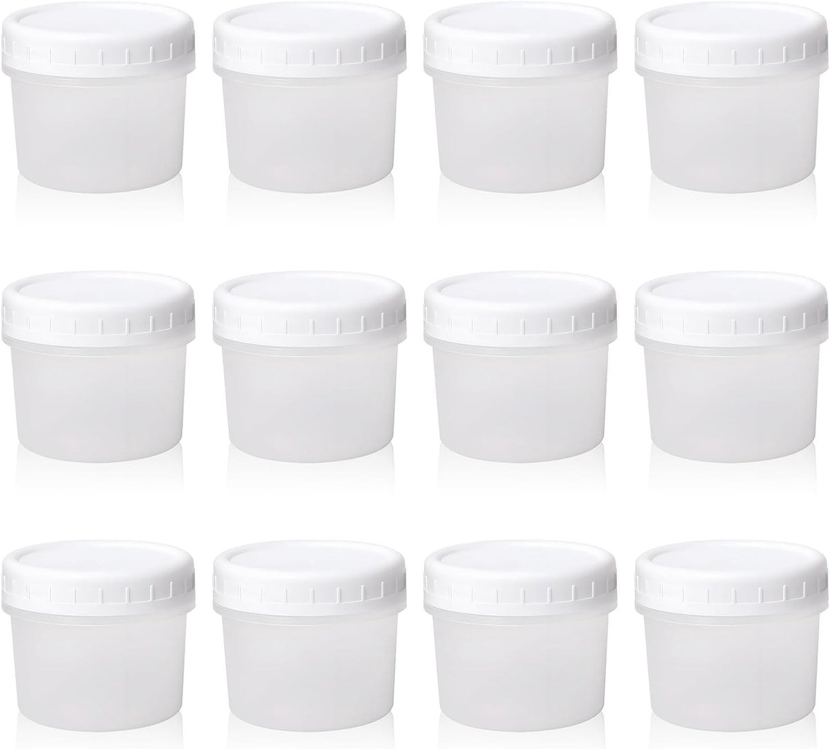 Herbruikbare voedselcontainers met deksels, 120 ml - 12 stuks stapelbare opslagpotten voor snacks, maaltijden en keukenorganisatie