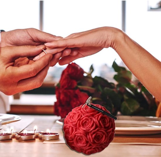 3 stuks rozenbol, siliconen vormen, kaarsen, 3D rozen, bloem, kaarsgietvormen, doe-het-zelf bloem, siliconen vorm, kaarsgietvormen voor geurkaarsen, Valentijnsdag, decoratieve ornamenten — afbeelding 4