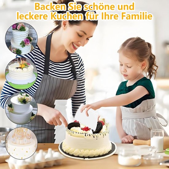 1 stuk deegkaart kunststof, 6 stuks taartspatel en 1 stuk deegspatel pizza, flexibele deegschraper, taartschraper voor keuken, bakken rand decoratie, pizza, deegsnijden, taarten accessoires — afbeelding 3