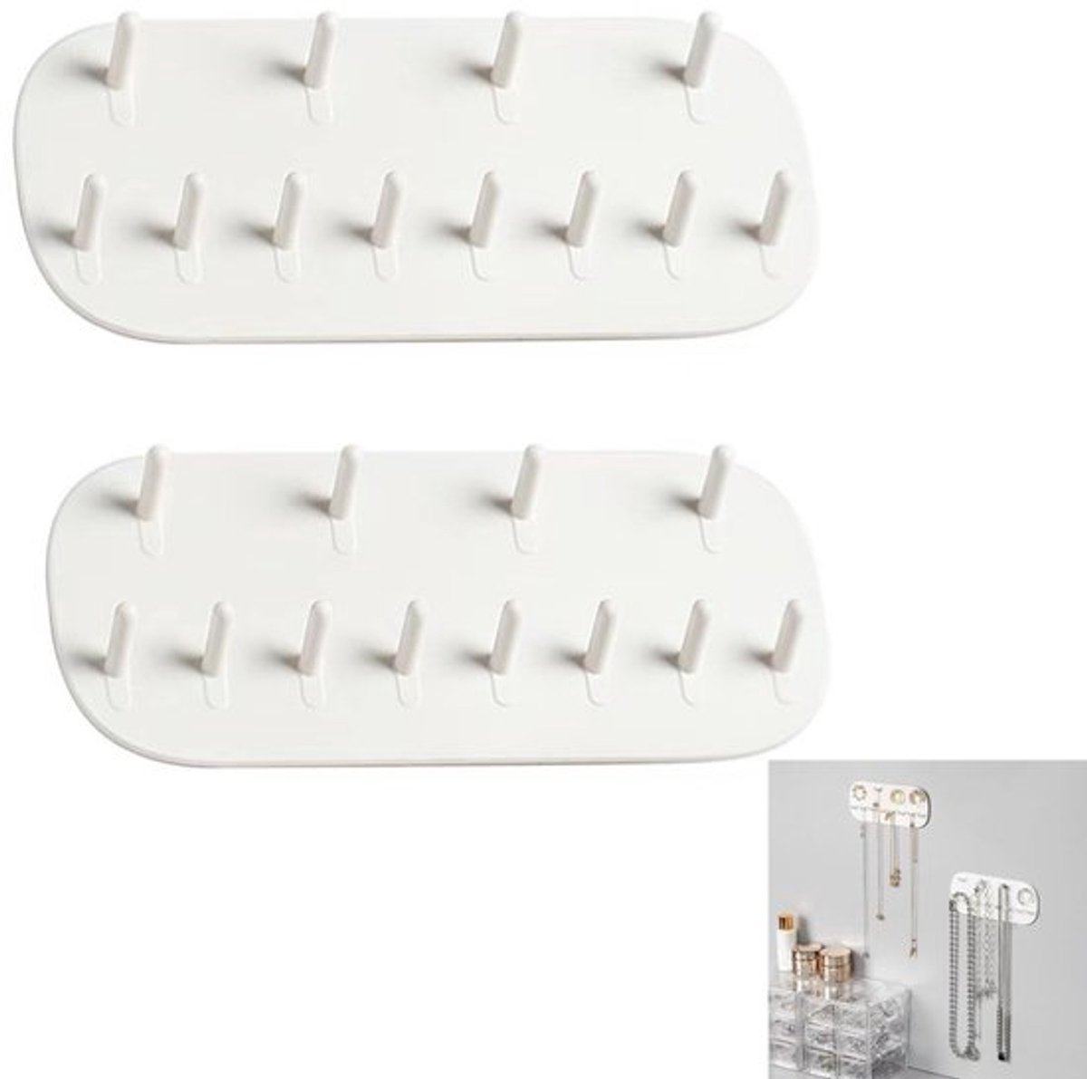 Dailygoody - Halskettinghangers - Sieradenhouder - Wandmontage - Wit