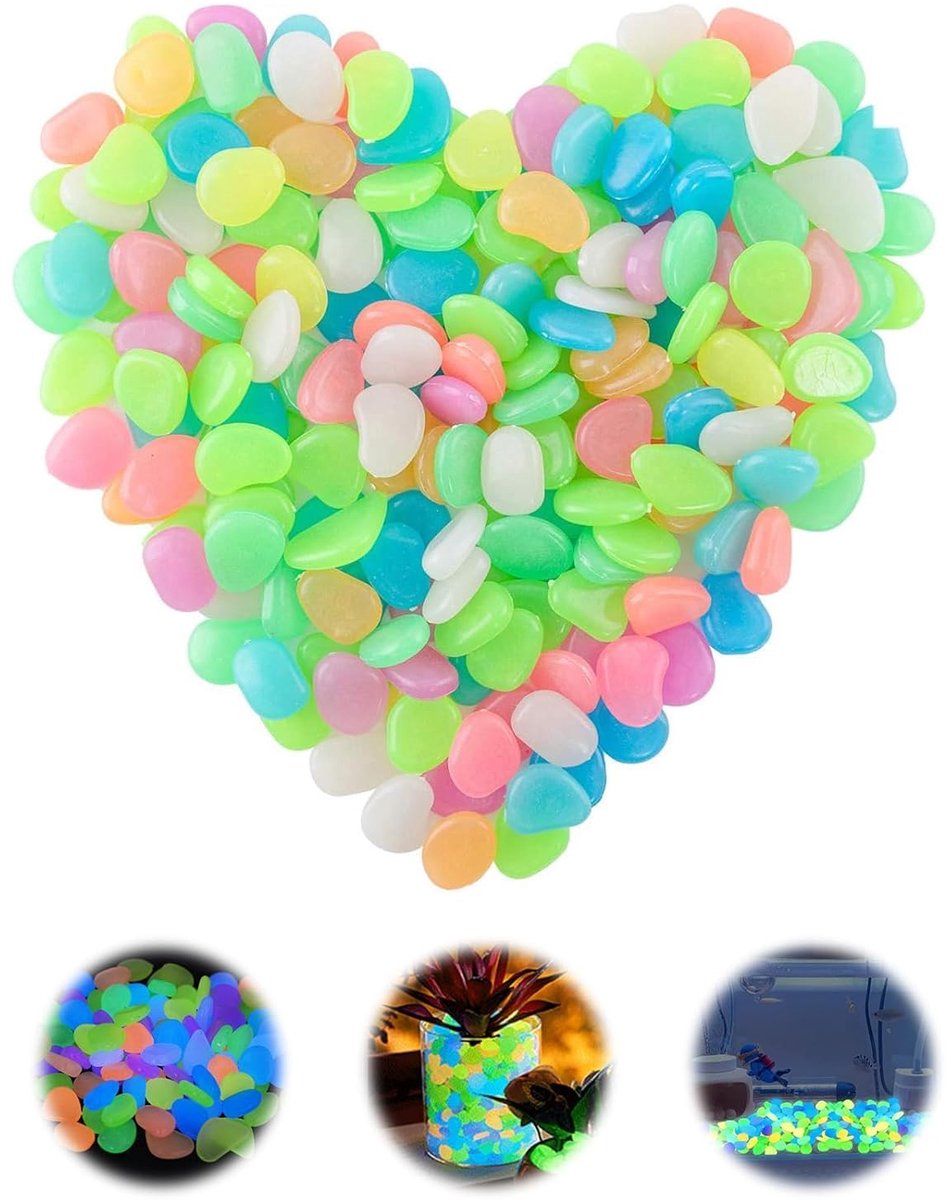 Lichtgevende stenen, kiezelstenen lichten op in het donker, lichtgevende stenen, kinderen, aquariumstenen, nachtlichtgevende stenen, decoratieve stenen, fluorescerend