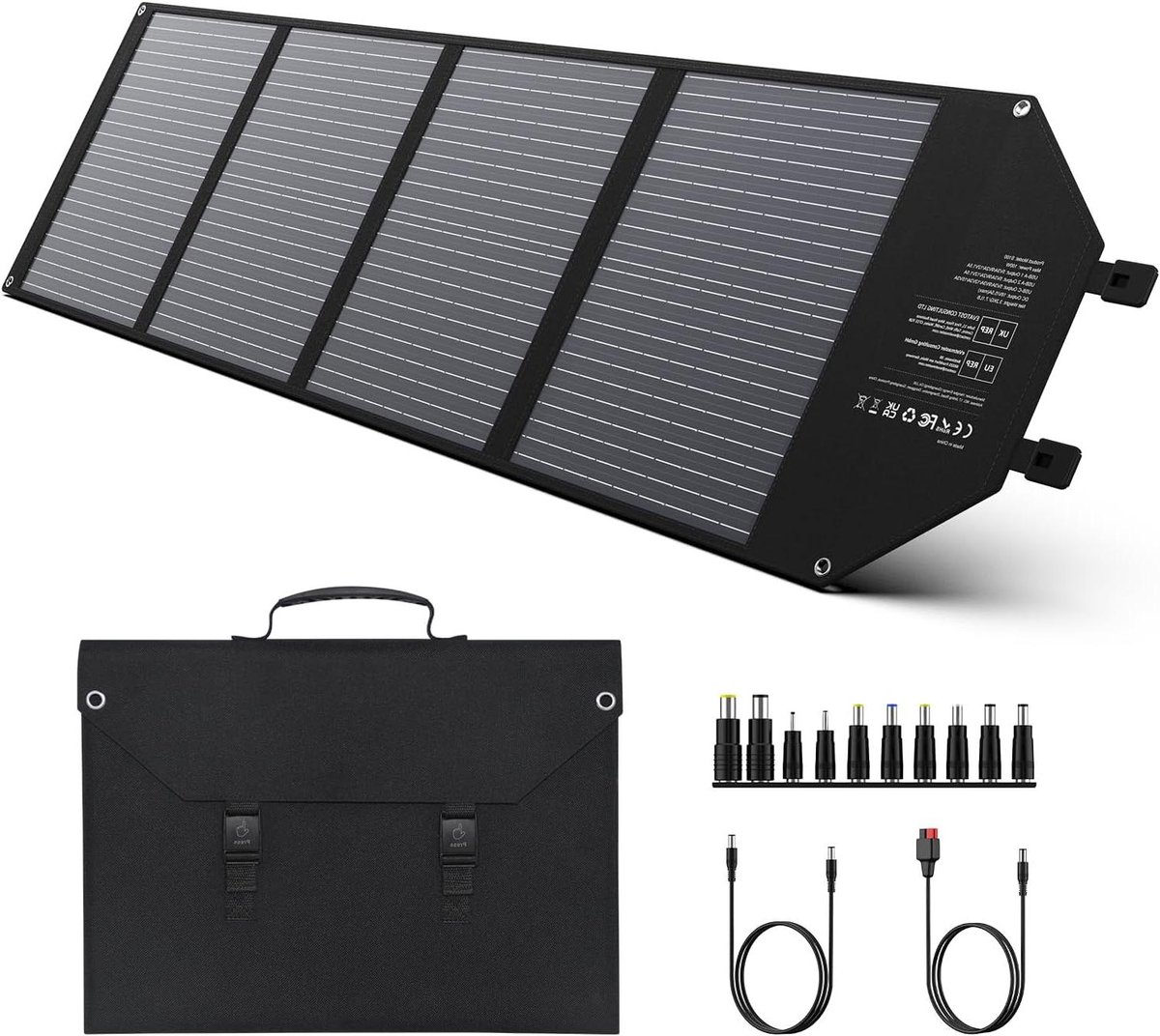 Opvouwbaar Zonnepaneel - Draagbare Charger - Outdoor Energie - Hoge Conversie Efficiëntie - 100W - Zwart