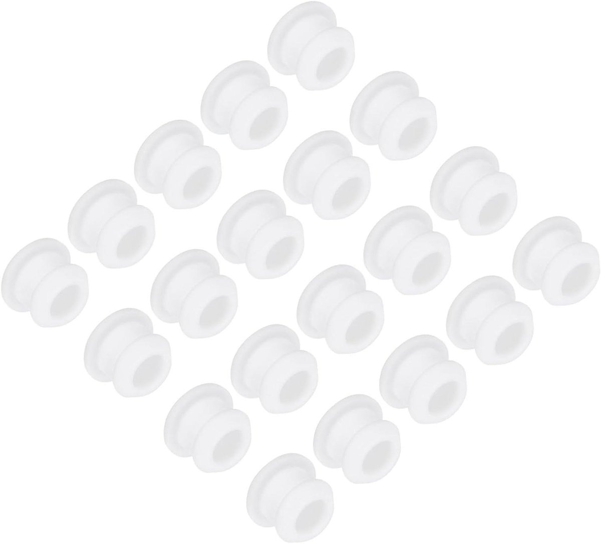 Rubberen Gatstoppers - Afsluitpluggen Afdichtstoppers - Afsluiten van gaten - Hoge temperatuur bestendig - 10 mm gatdiameter - Wit