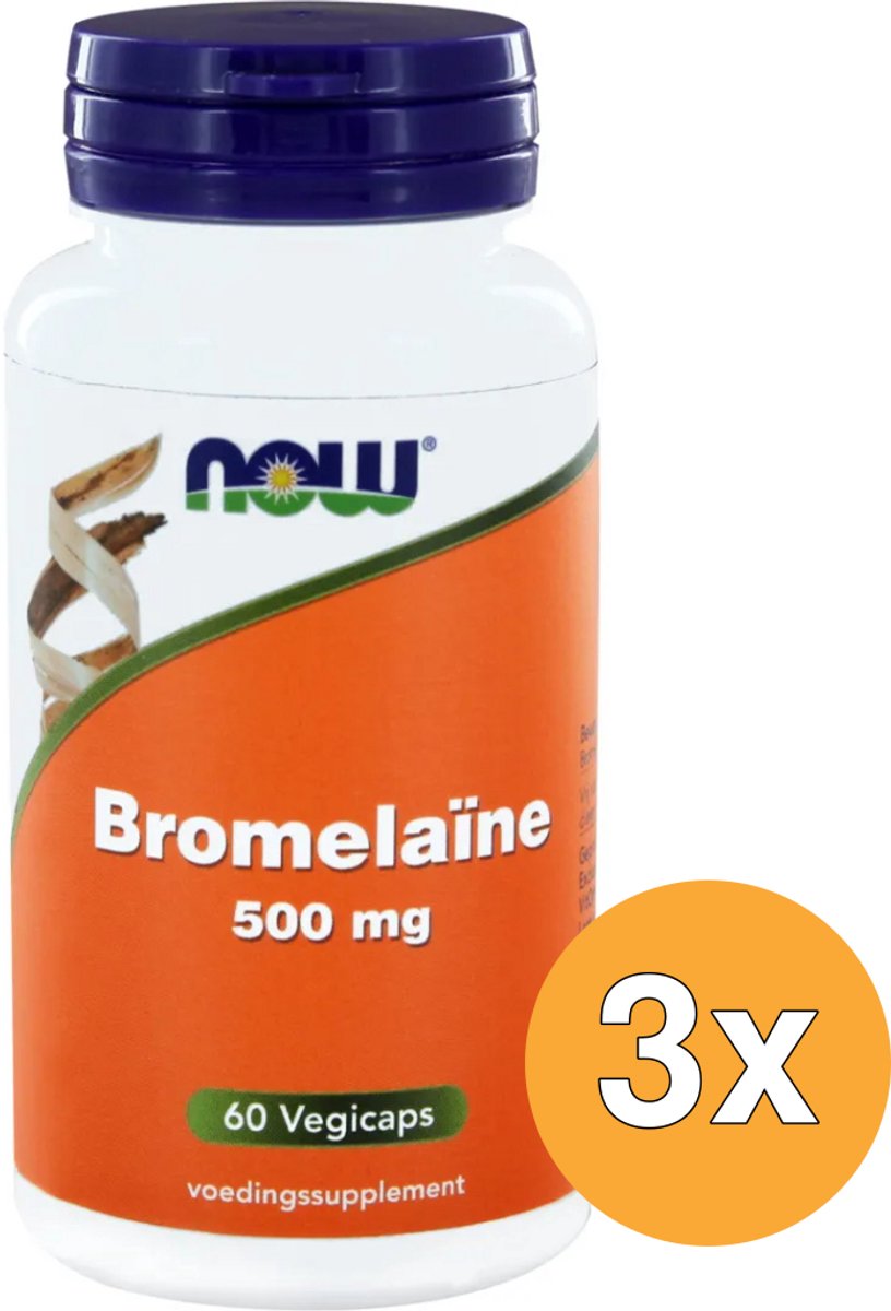 3x Now Bromelaine 500 mg (60 vega capsules)
