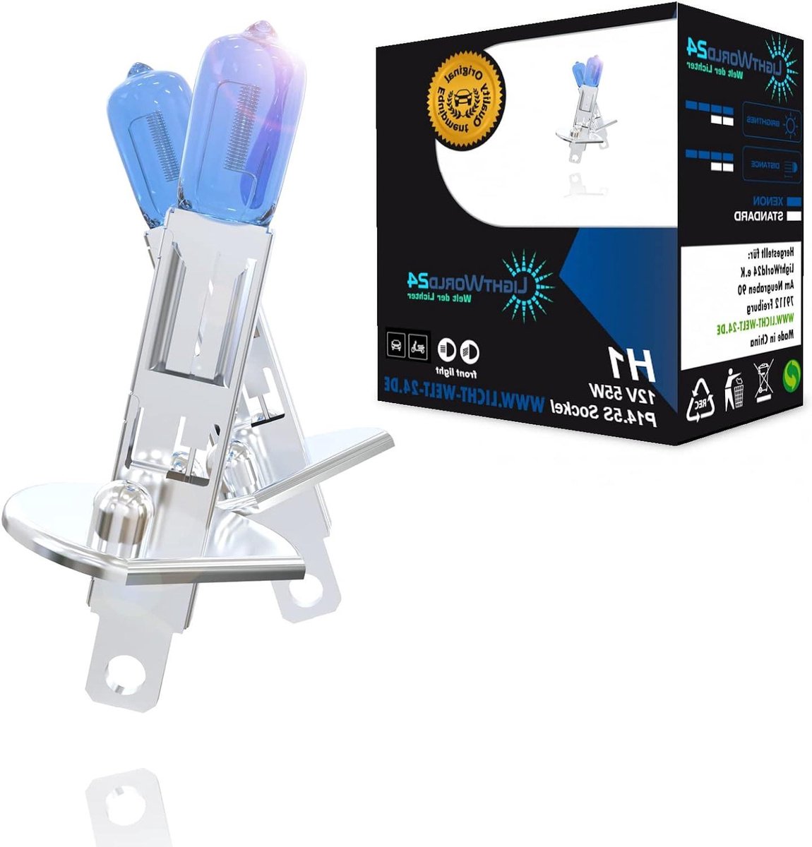 Autolamp H1 - Koplamp Gloeilamp - Betere Zichtbaarheid - Xenon Look - 12V 55W - Wit