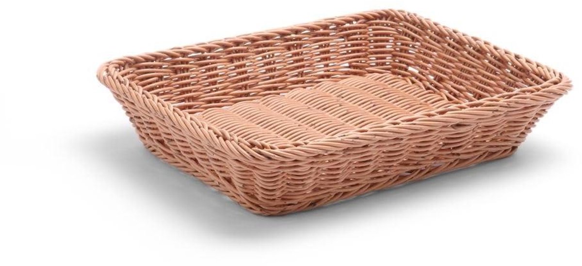 Broodmand Gevlochten - Bakkersmand Verstevigd - Brood Presenteren - Roestvrij Stalen Frame - GN1/2 Formaat - Naturel