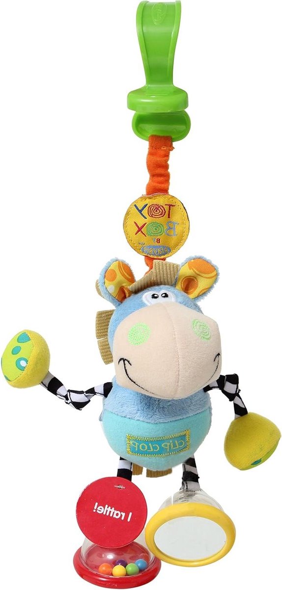 Speelgoed Clip - Babyspeelgoed - Stimuleert Ontwikkeling - Met Spiegel - 13.5 x 28 cm - Multicolor