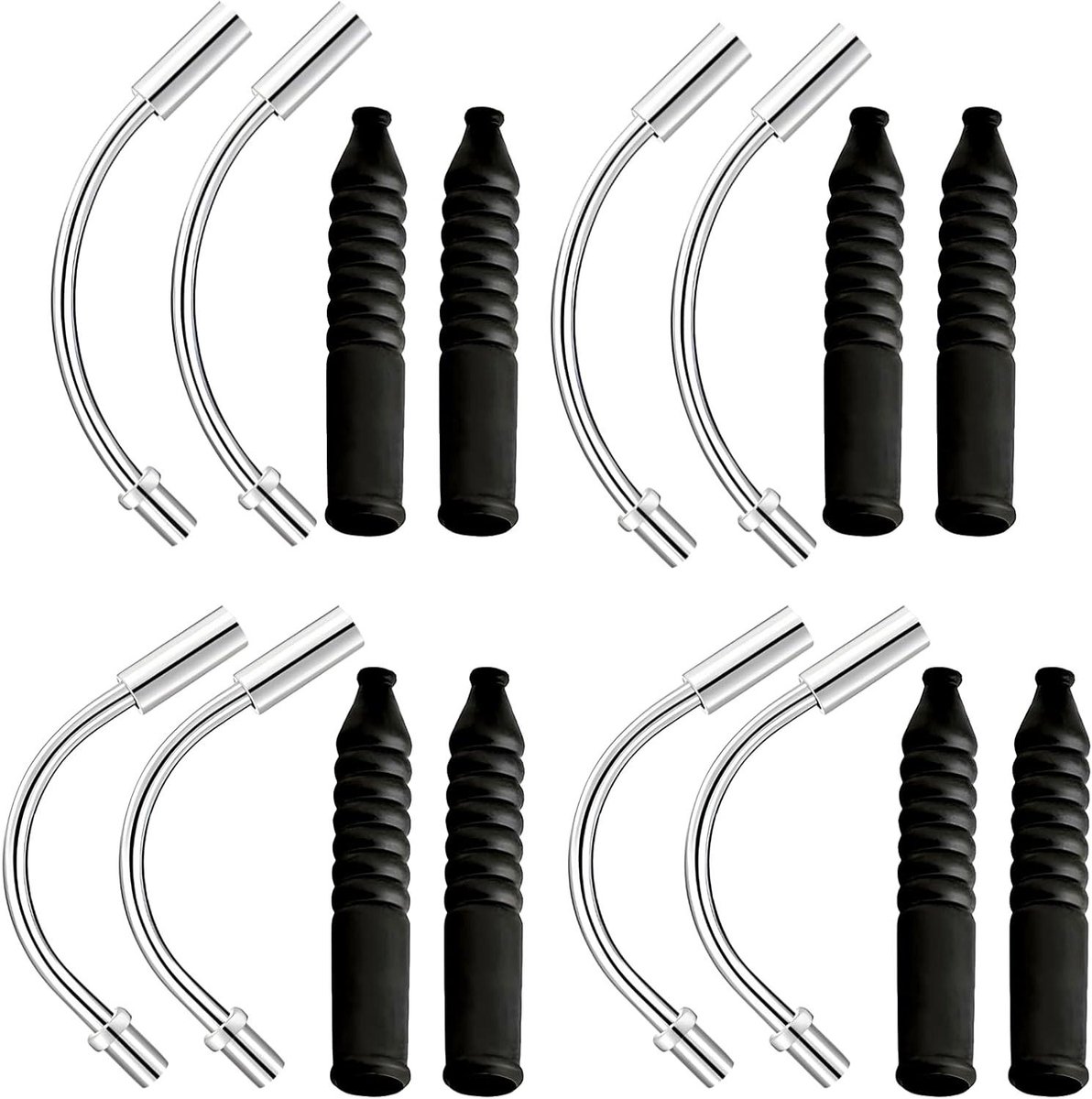 Fietskabel Geleiders - Rem Noedel Kabels - Soepel Remmen - Veelzijdige Hoeken - 8 Sets - Zilverkleurig