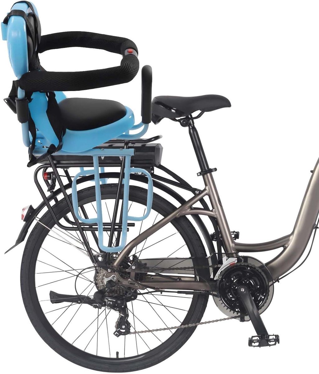 Kinderzitje Fiets - Veilig Zitje - Kinderen Vervoeren - Verstelbare Pedaalhoogte - Tot 30 kg - Blauw