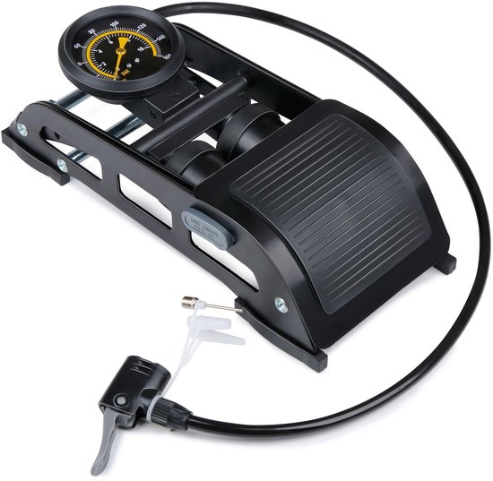 Dubbele Voetpomp met Manometer voor Auto, Fiets en Motorbanden — afbeelding 3
