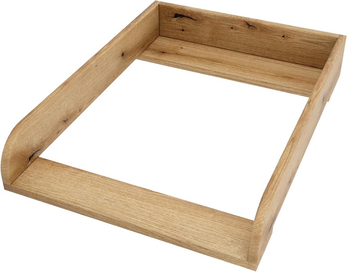 Wickelopzetstuk Commode - Baby Verschoonblad - Baby Verzorgen - Verwijderbaar en Flexibel - 72 x 54 cm - Eikenhout