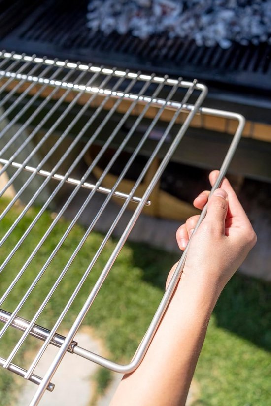 Universeel uitschuifbaar grillrek voor barbecue - zilver, 70 x 40 cm Barbecue van BBQStyle — afbeelding 4