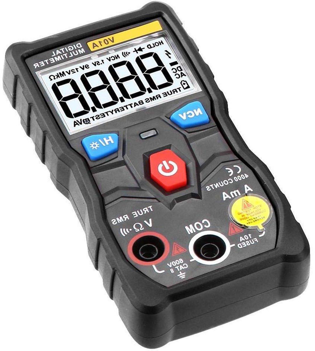 Digitale Multimeter - Spanning Tester - Elektrische Metingen - Automatische Bereikfunctie - 12 x 6 x 3 cm - Zwart