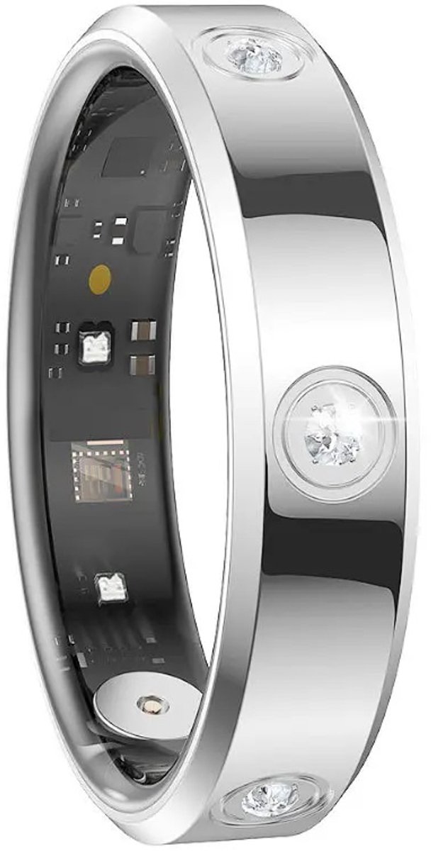 DrPhone RingSense Elegance Slimme Ring - Smart Ring - IP68 - Stappenteller - Zilver - EU Maat 55