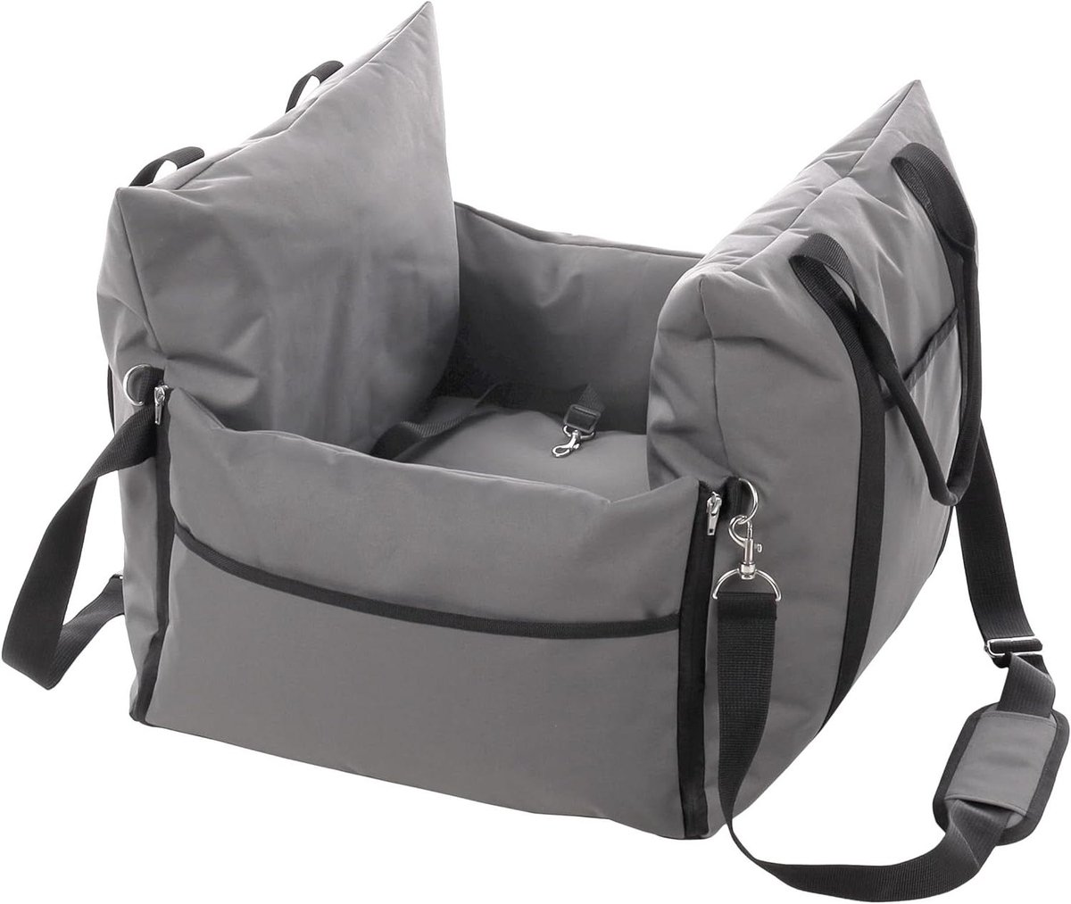 Huisdier Autostoel - Draagmand - Veilig Reizen - 3-in-1 Functie - 56 x 56 x 42 cm - Grijs