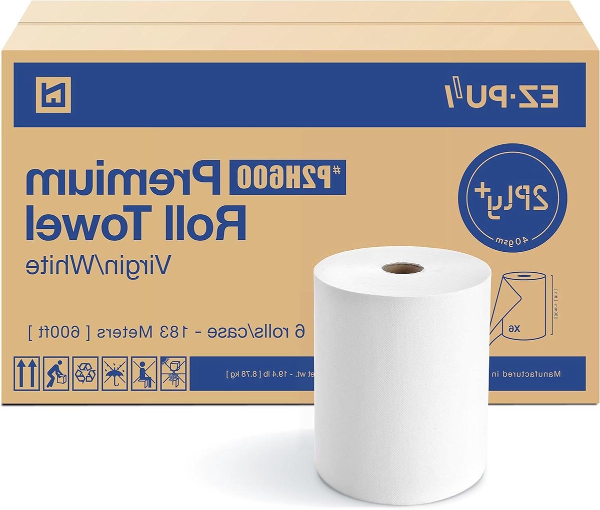 Papieren Handdoekrollen - Keukenpapier - Hygiënisch Drogen - Super Absorberend - 6 Rollen 180m - Wit
