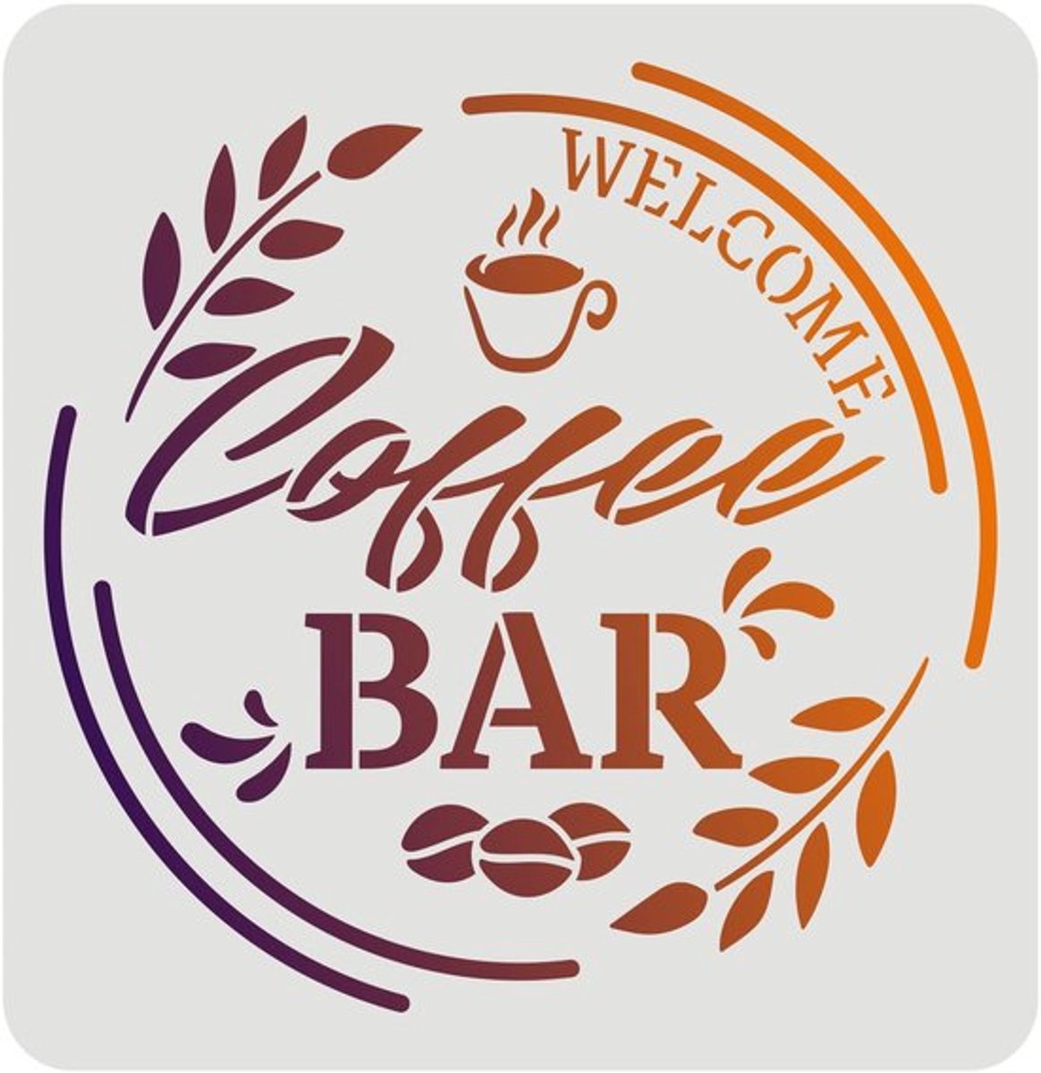 Golden crown - Koffiebar Stencil - Herbruikbare Koffie Citaat