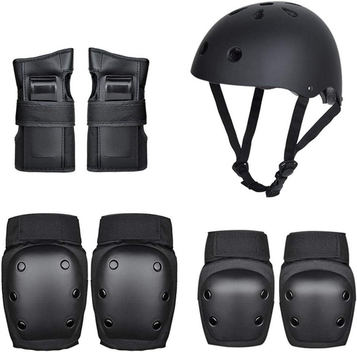 Beschermende uitrusting - Veiligheidset - Buitensporten - 7-delige set - 3 maten - Zwart