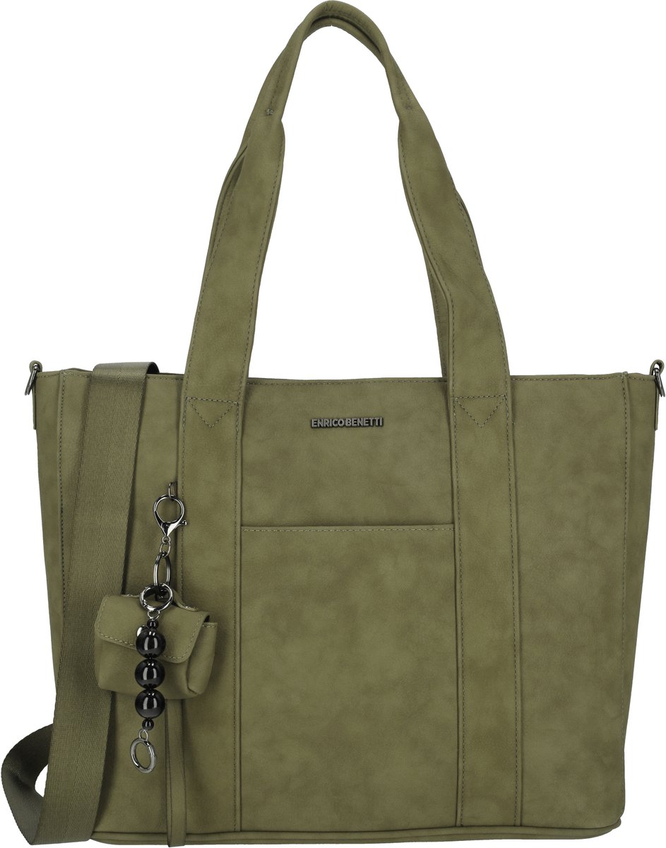 Enrico Benetti Taylor Shopper met 15 inch Laptopvak - Laptoptas - Olijfgroen