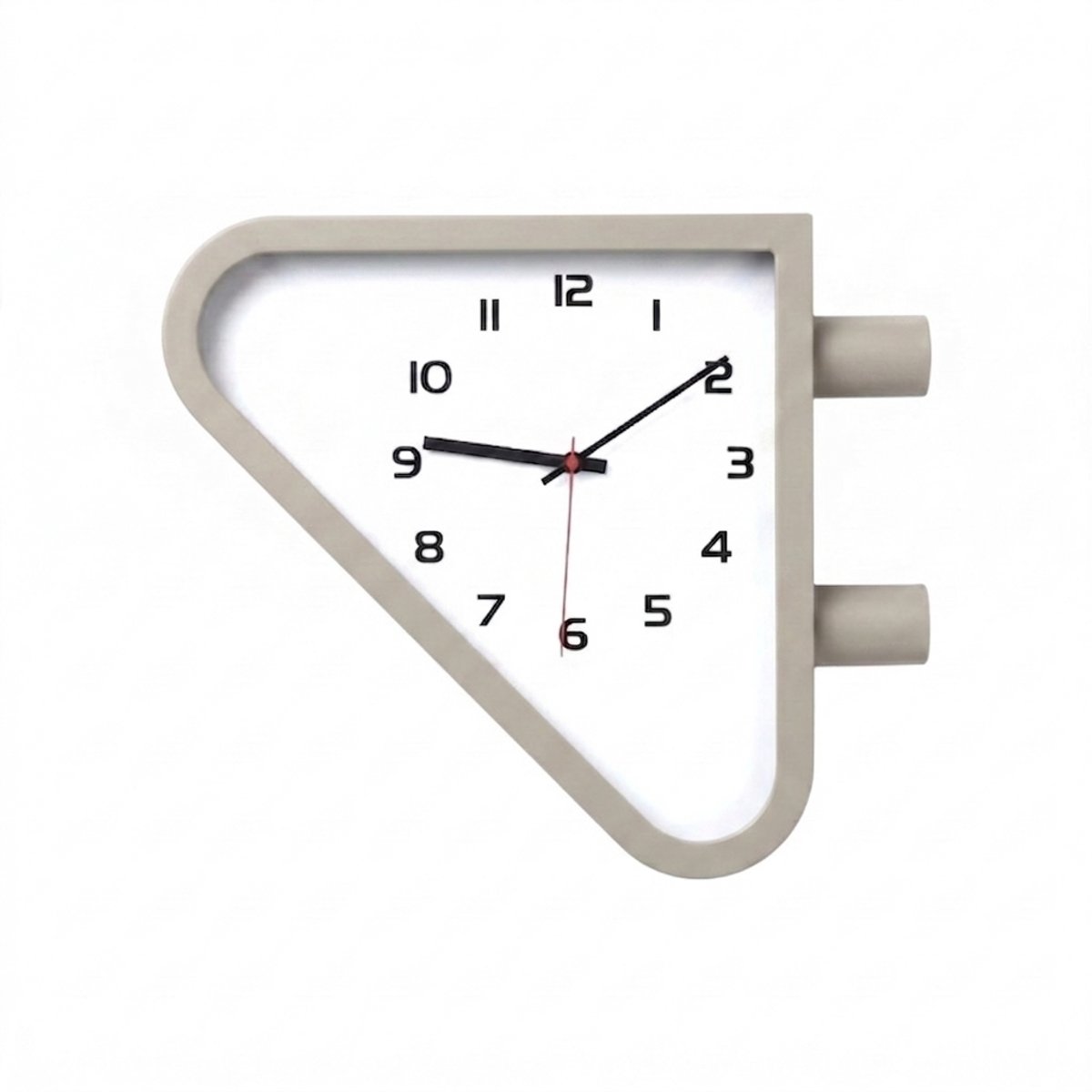 Dubbelzijdige Wandklok | Driehoekige Retro Hoekklok | Stationsklok Design Grijs