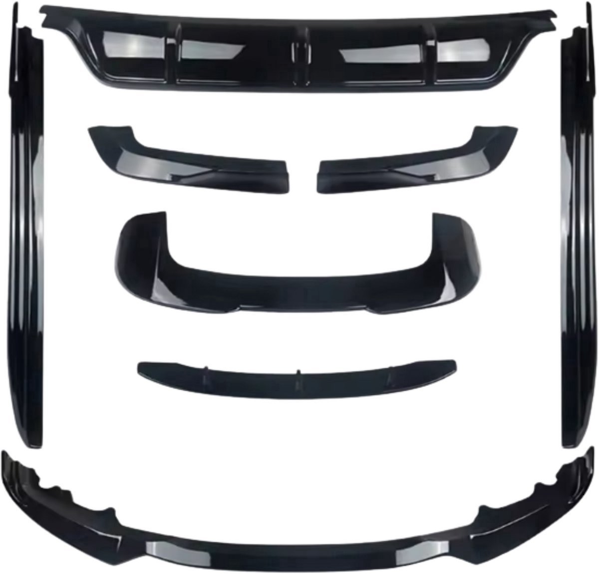 Bumper Diffuser - Passend voor BMW X5 F15 M Sport (2013, Bodykits Deluxe en Voorlip Spoiler, Achter Diffuser, Zijrok
