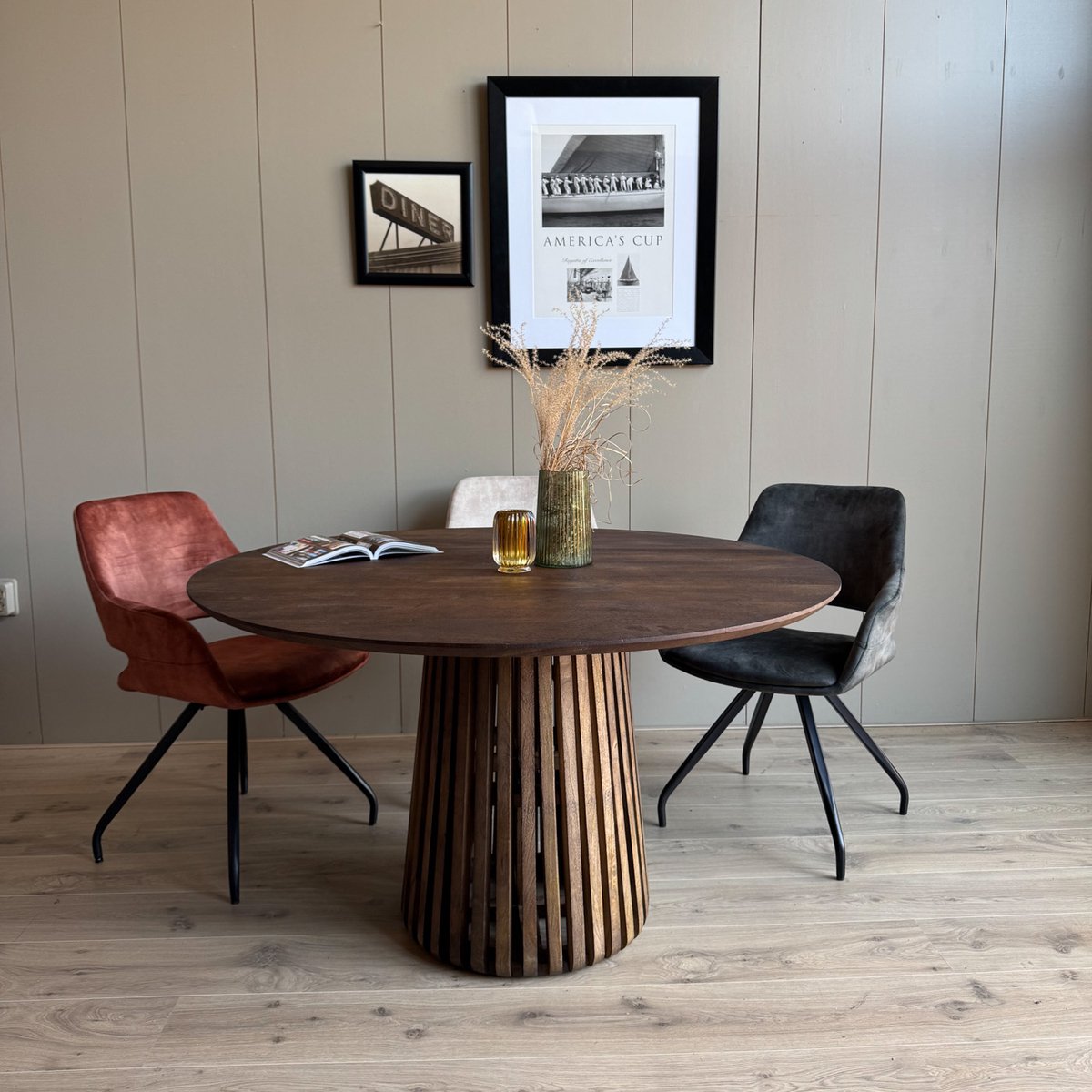 Old Inn - Eettafel Sevilla Rond Bruin 150cm