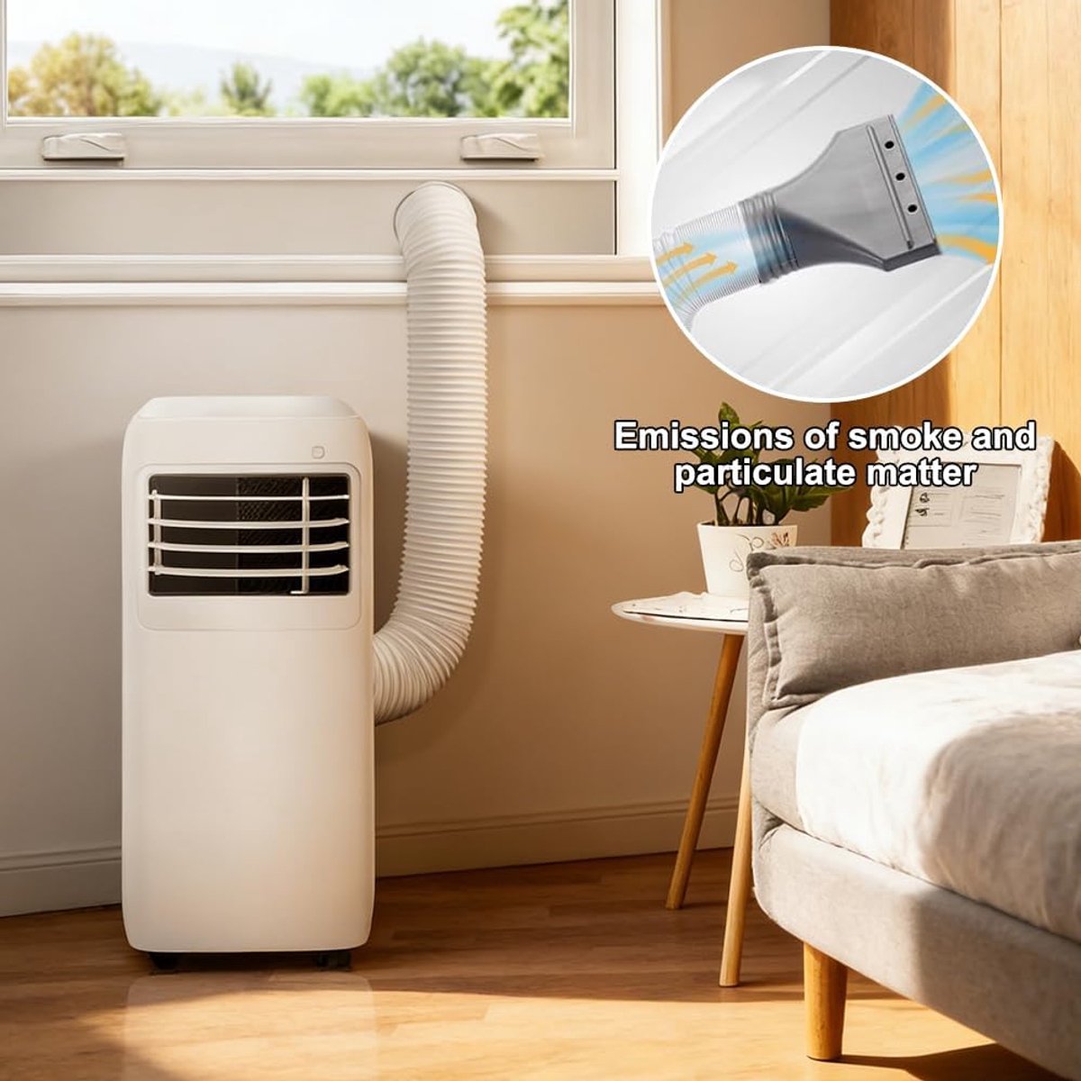 Koppelstuk Mobiele Airco Afvoerslang - Voor Ø13-15cm - Platte mond - Luchtafvoerslang - voor afvoerbuis, afzuigkap, pvc-airconditioning, slangverlenging - 1 stuk - grijs thumbnail 6