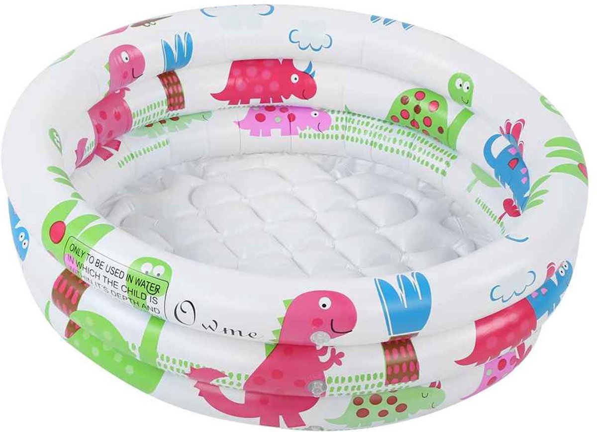Casa Living Opblaasbaar Zwembad - Kinderzwembad - Babyzwembad - 61x28CM - Dinosaurus Design - PVC Materiaal - 0-3 Jaar - Wit