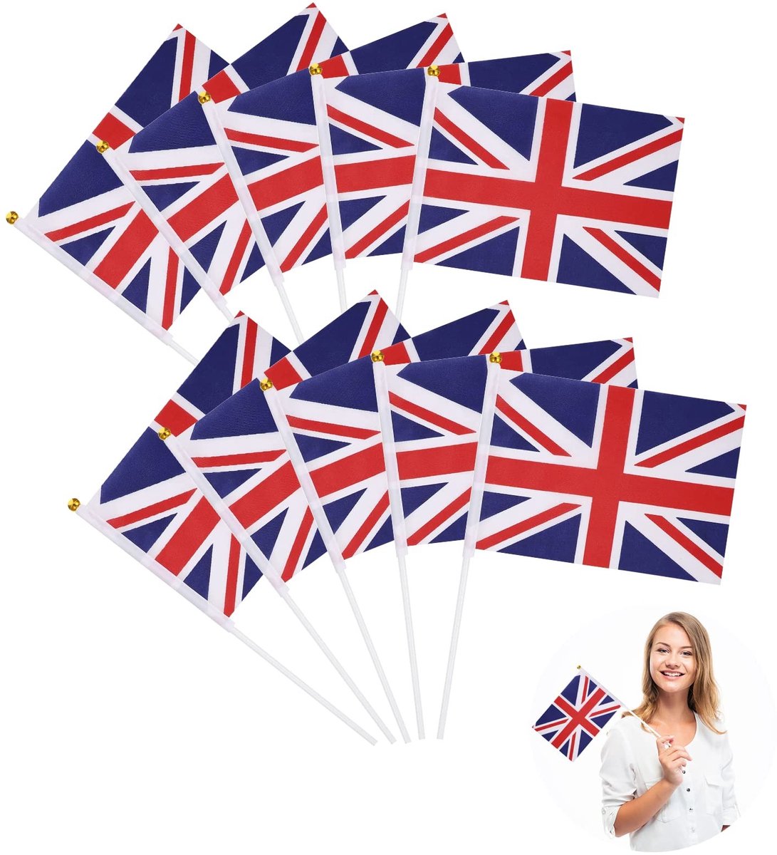 Dailygoods - Mini VK Vlaggen Set - 10 Stuks voor Sportevenementen en Feesten